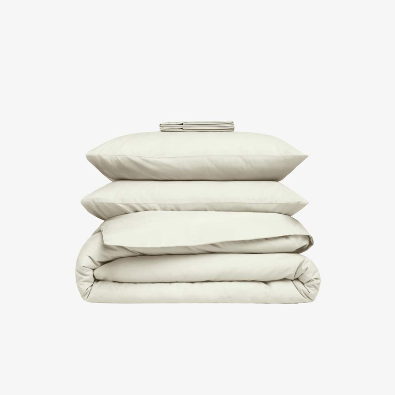 Parure de lit percale ivoire