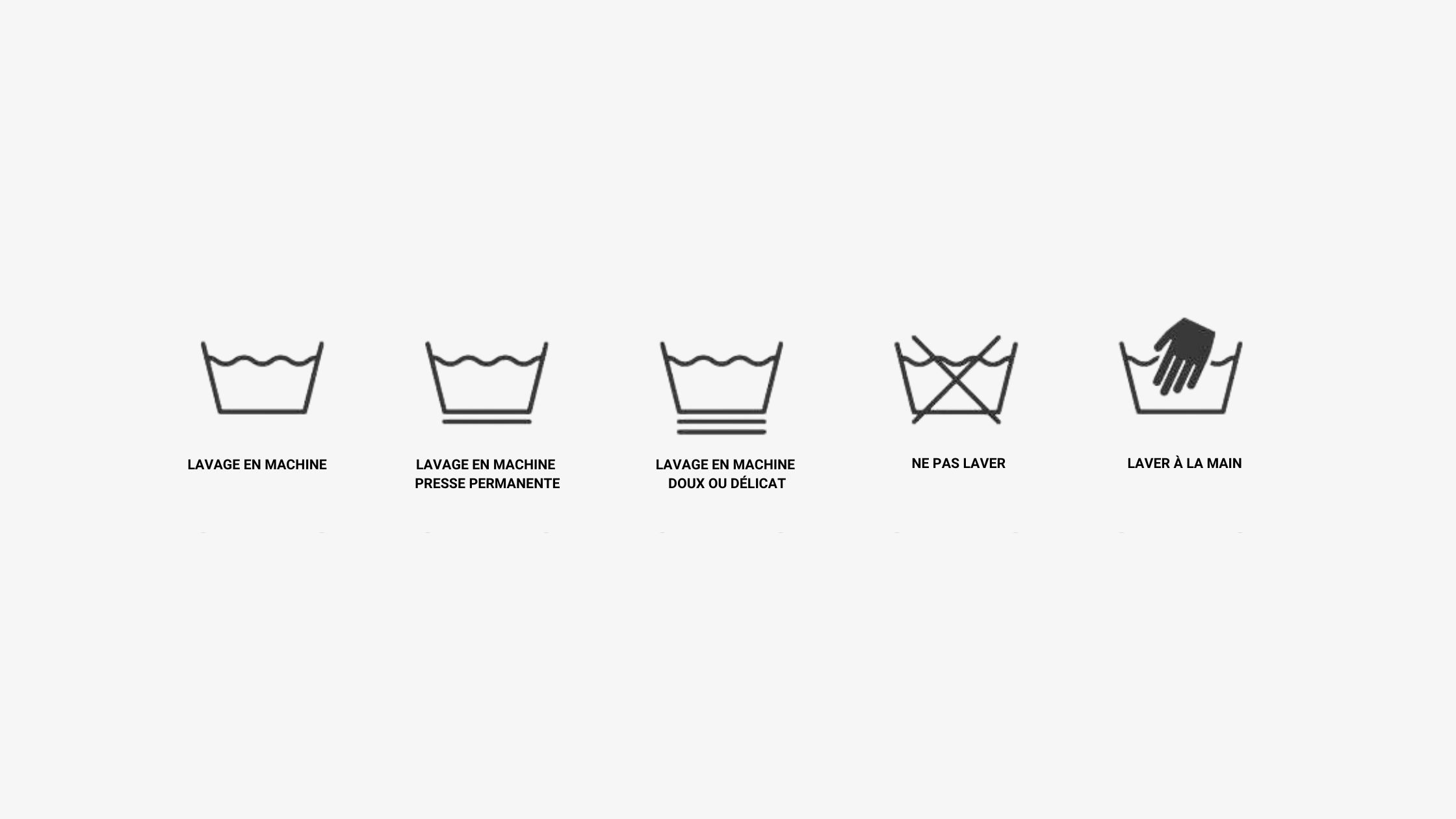 symbole de lavage en machine linge