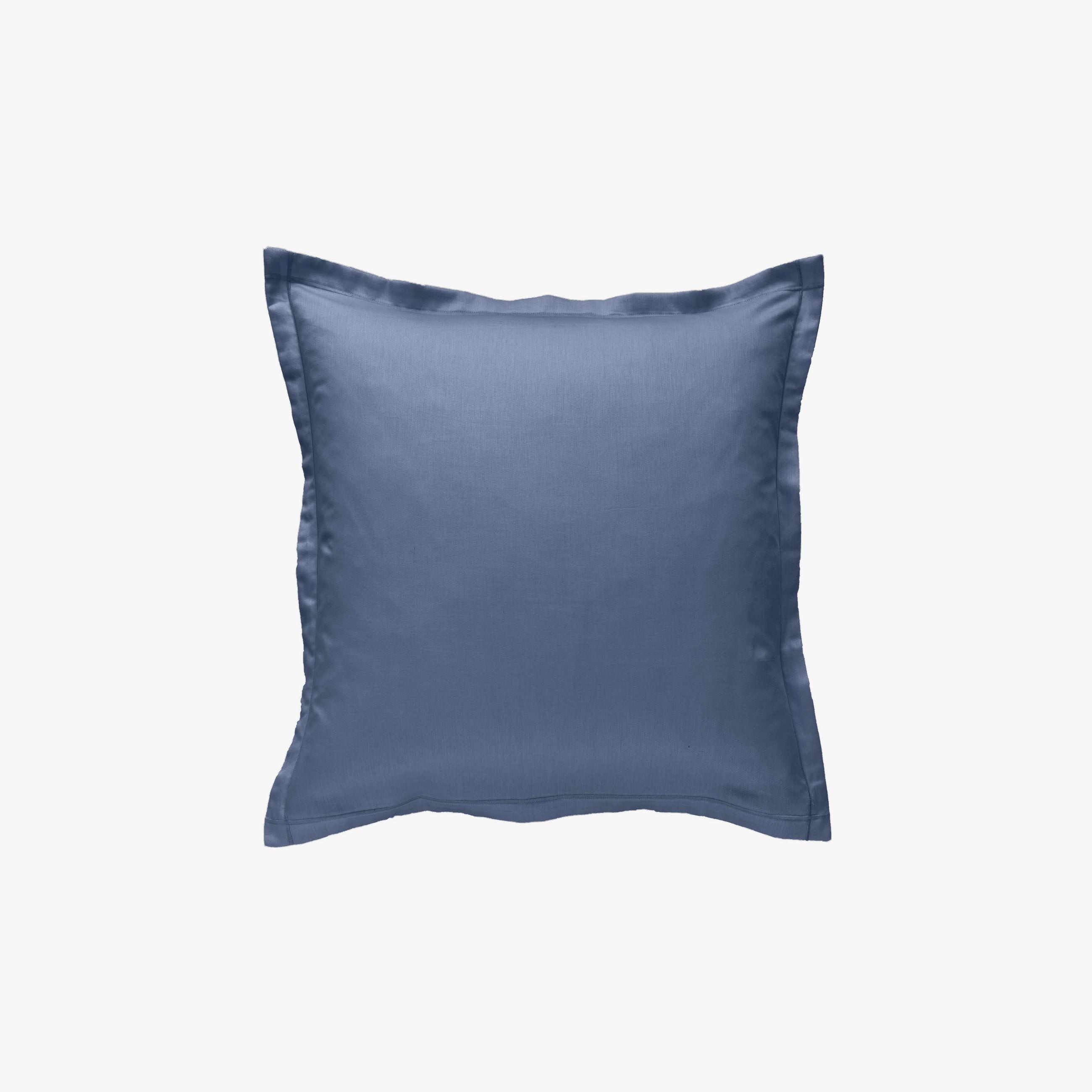 Taie d'Oreiller Percale de Coton 80 fils Bleu Jean 65x65 cm