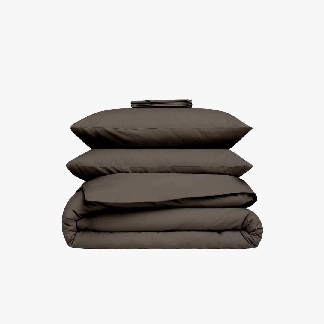 Parure de lit percale gris anthracite
