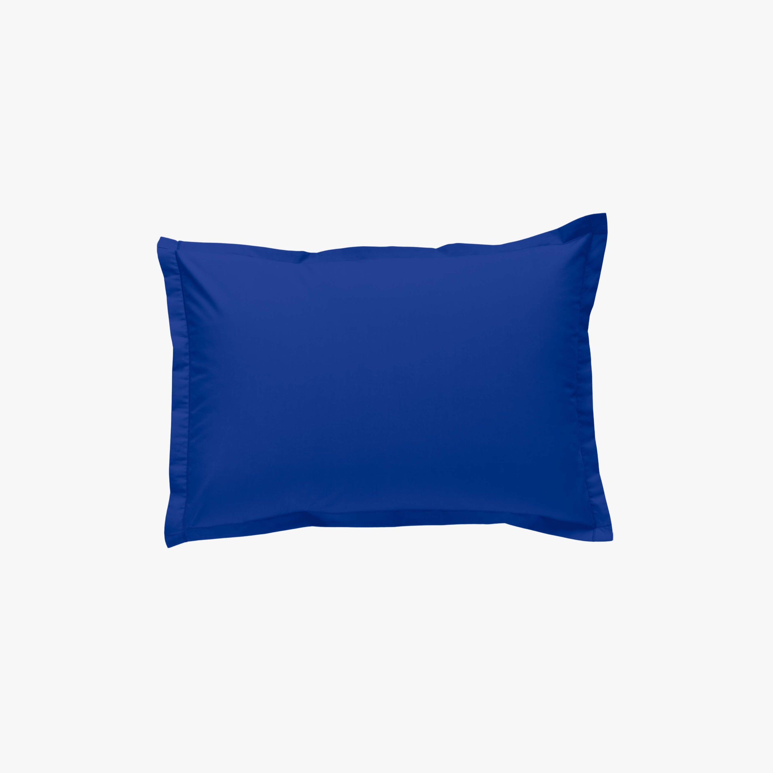 Taie d'Oreiller Percale de Coton 80 fils Bleu Roy 50x70 cm