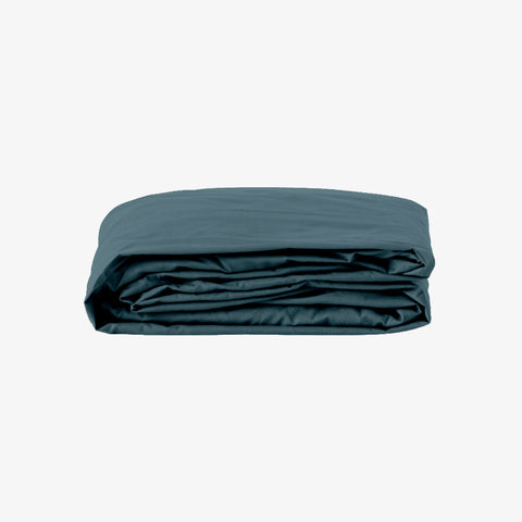 Percale fitted sheet 80 threads 30 cm bonnet lagoon