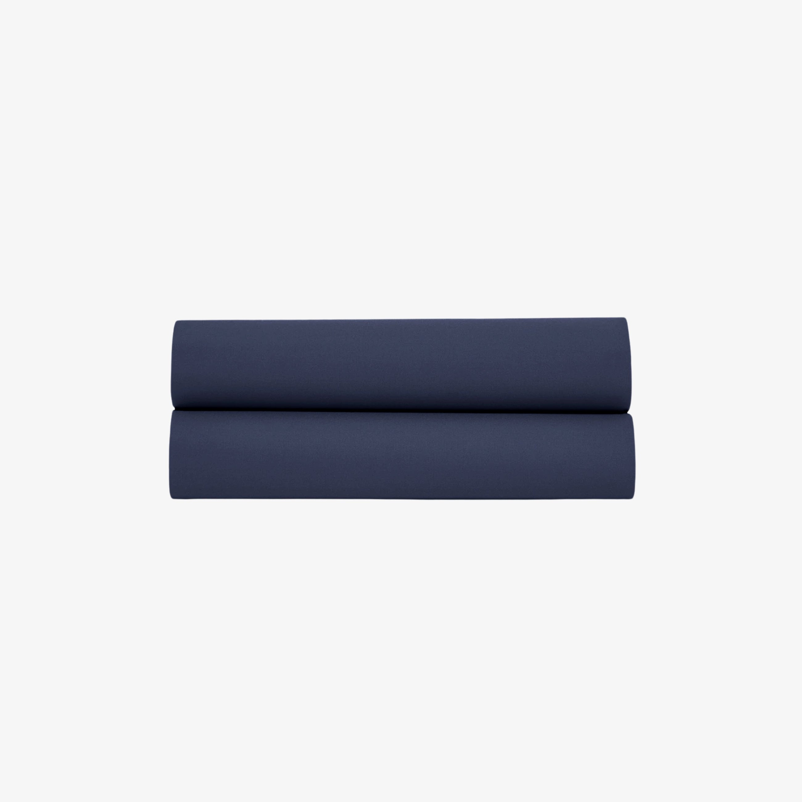 Drap Plat Satin de Coton 120 fils Marine 270X300 cm