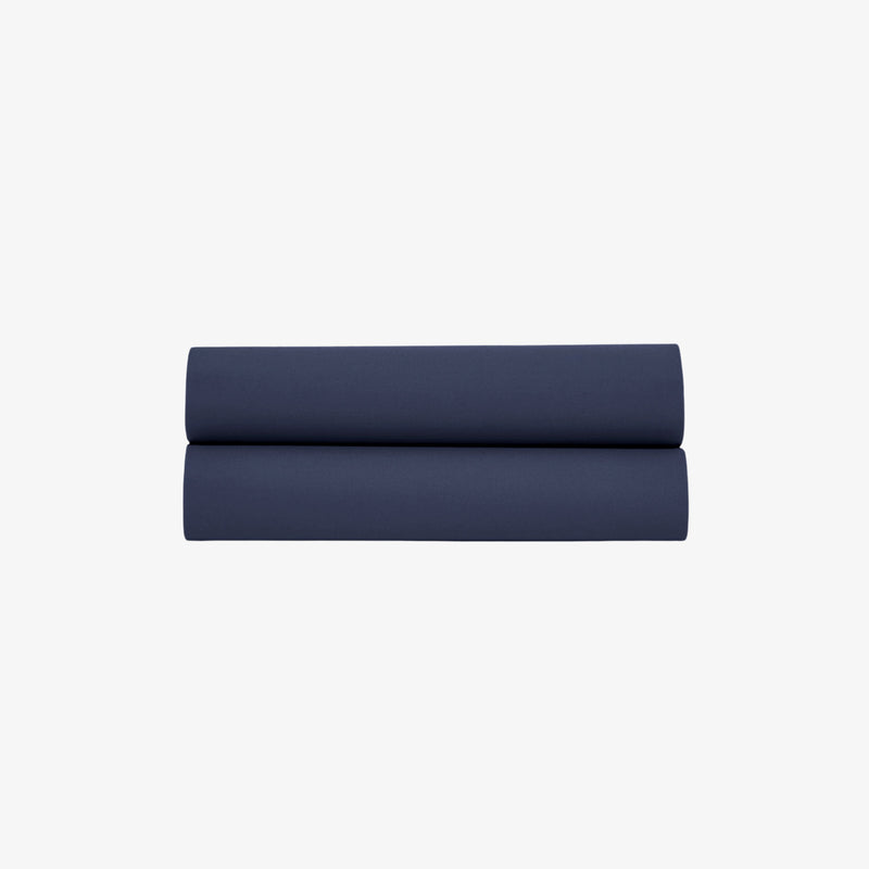 Drap Plat Percale de Coton 80 fils marine