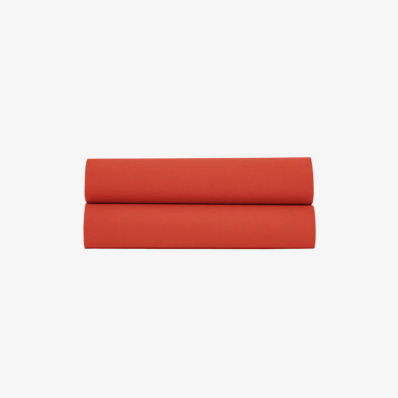 Drap Plat Percale de Coton 80 fils rouge