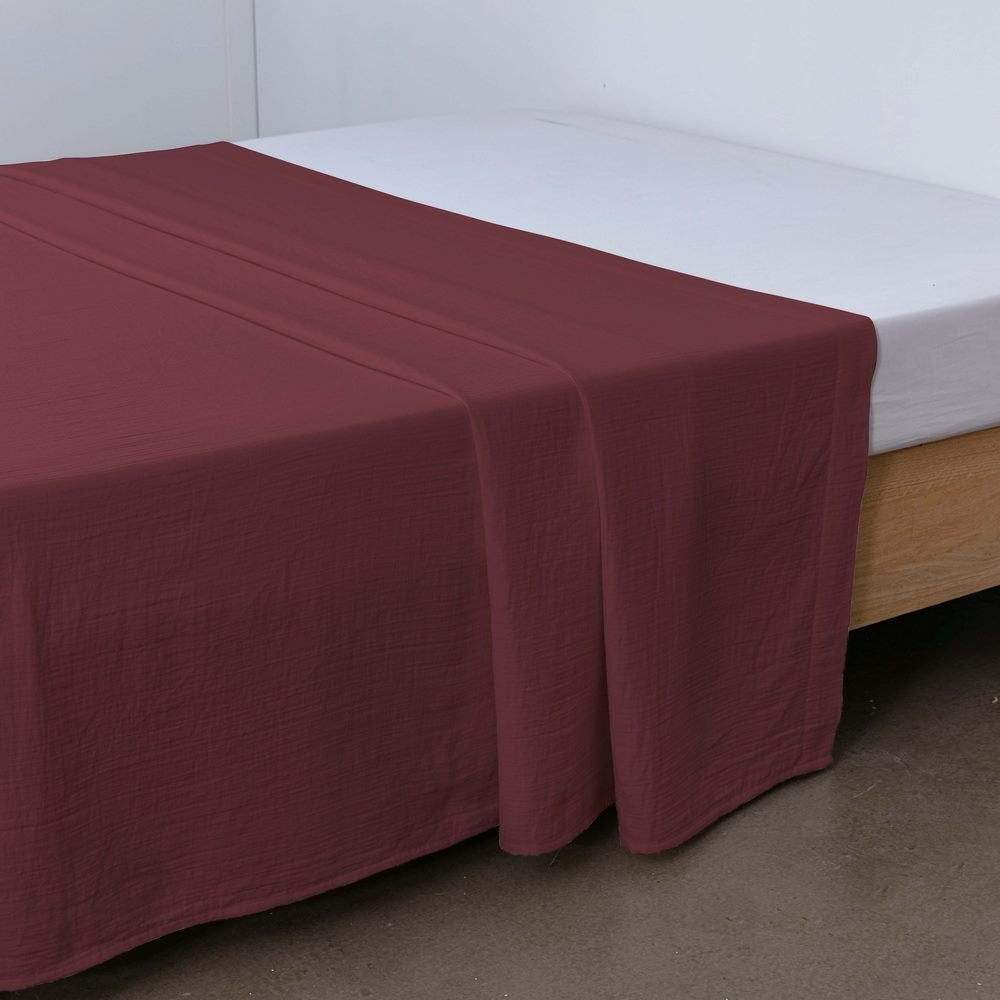 Drap Plat Gaze de Coton - 270x300 cm Pourpre 270X300 cm