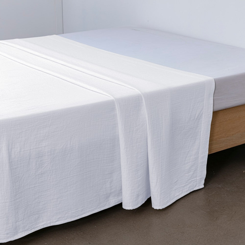 Drap Plat Gaze de Coton - 270x300 cm Blanc 2023 270X300 cm
