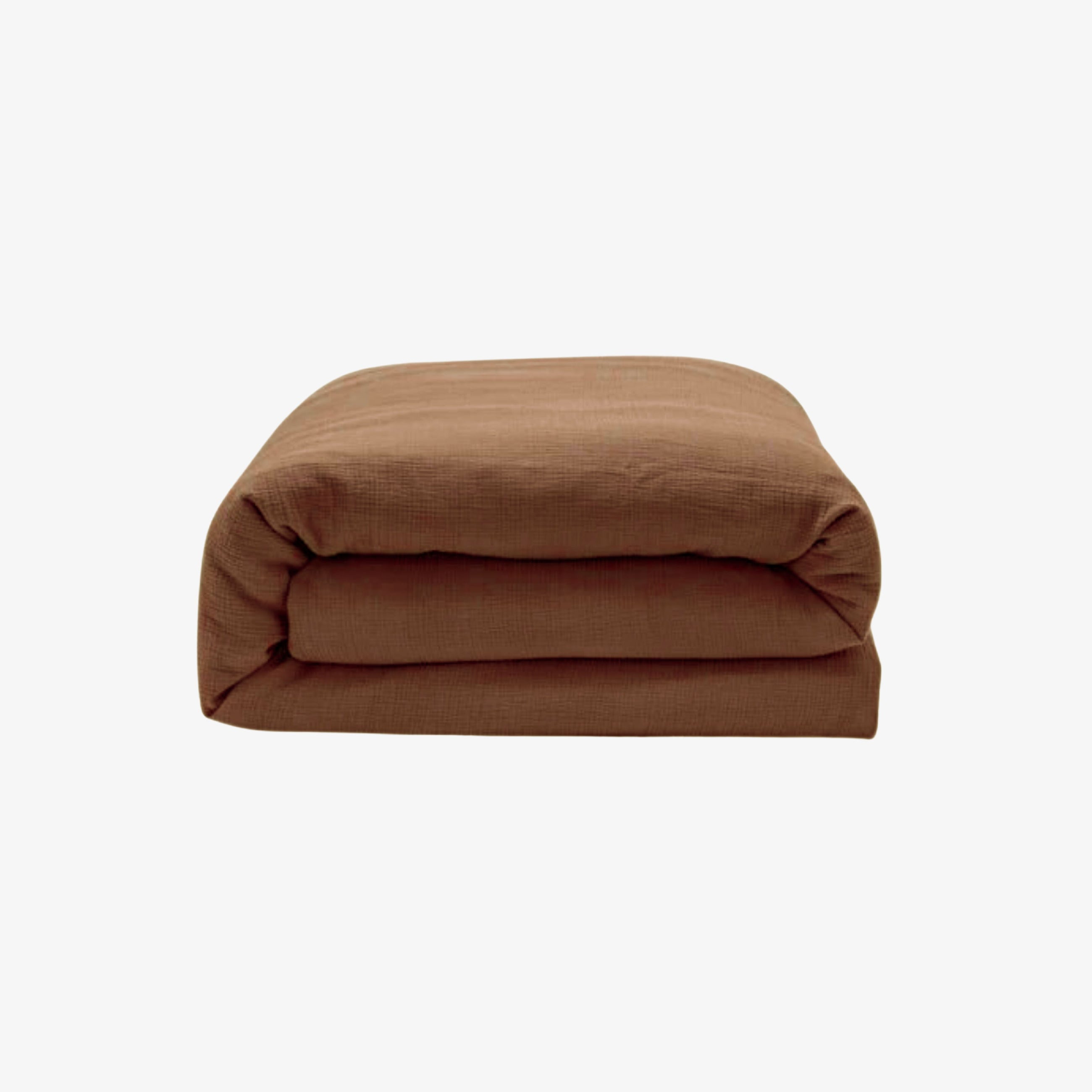 Housse de couette gaze de coton design marron
