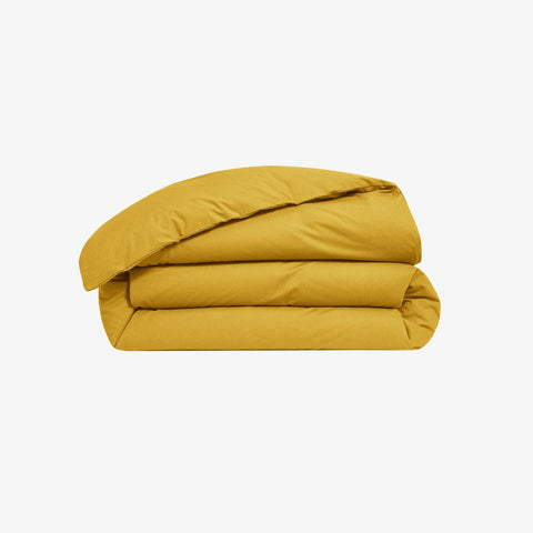 Housse de couette percale de coton 80 fils safran