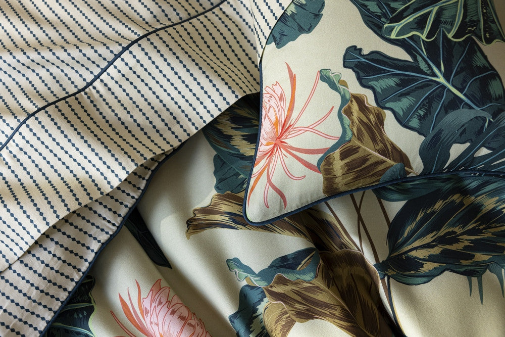 MAYA taies d'oreiller sur housse de couette avec motifs jungle