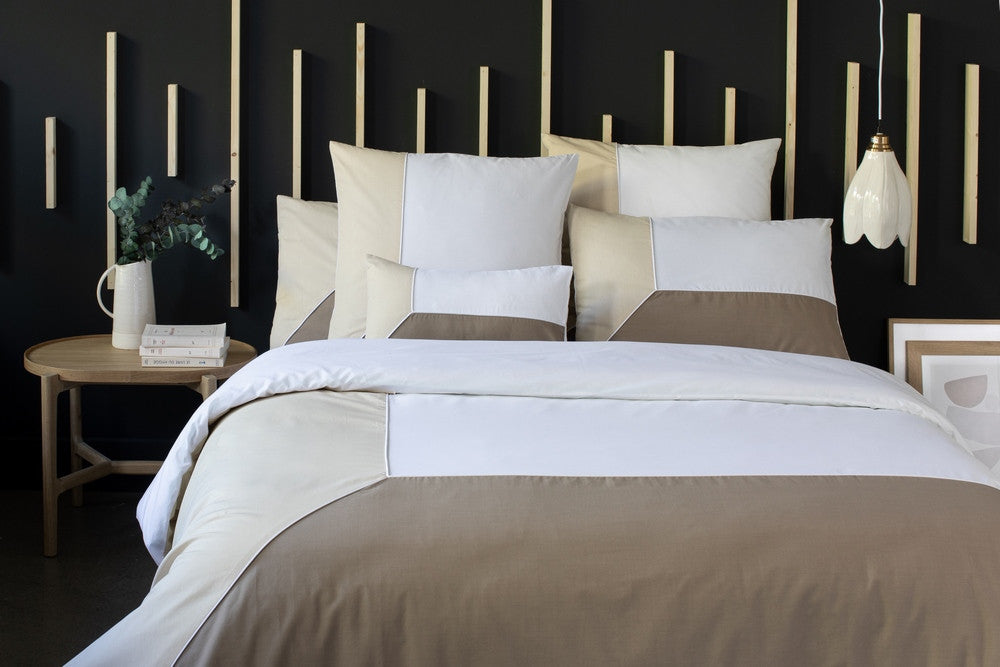 PALOMA TAUPE - Parure de lit Housse de Couette 140x200