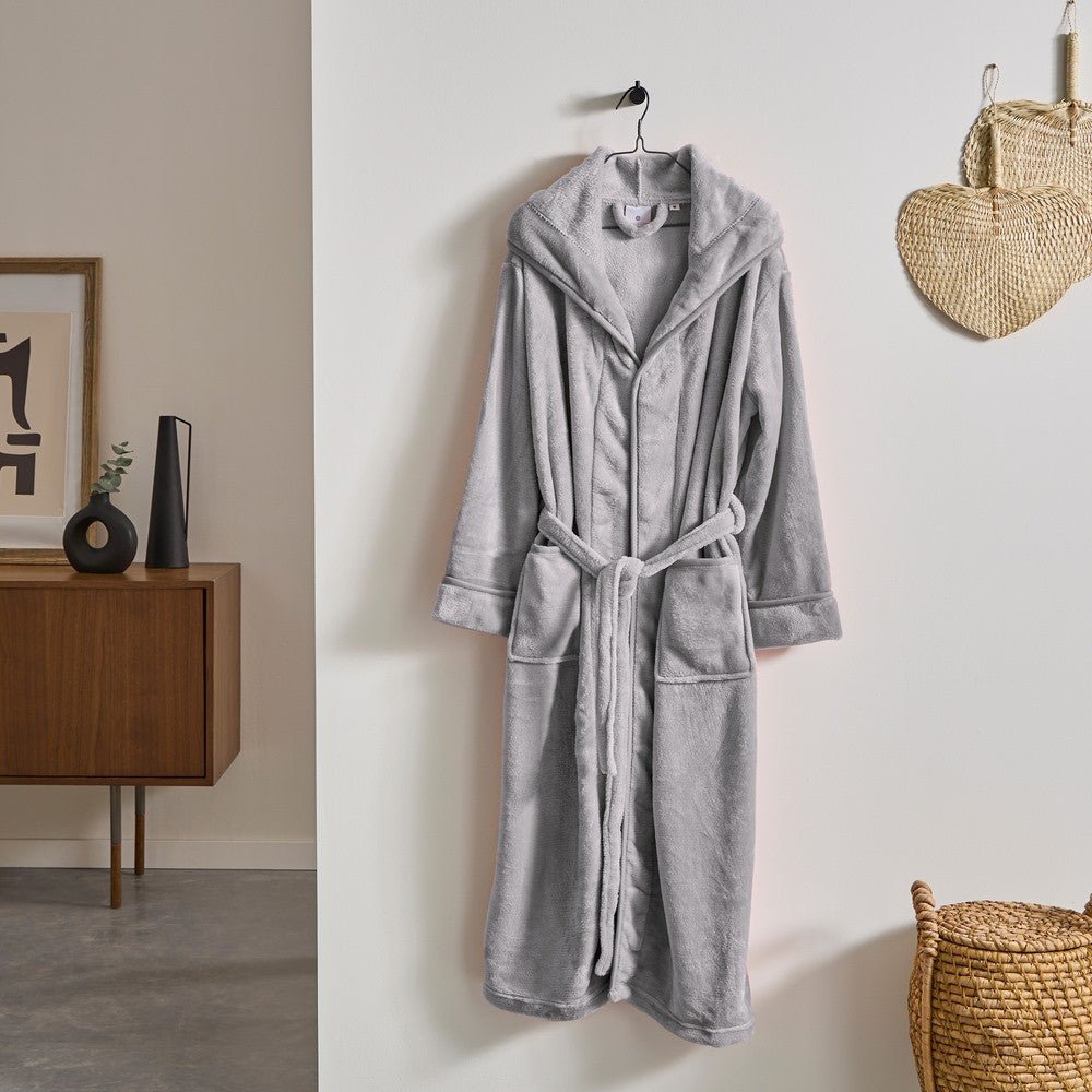 Peignoir Microfibre Gris Perle S