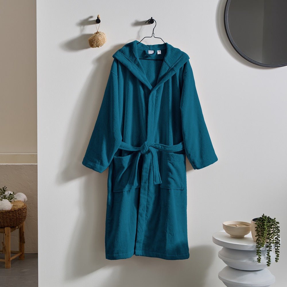 Peignoir à capuche Pétrole S