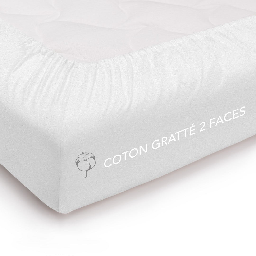 protection de lit en coton gratté 2 faces en  coton