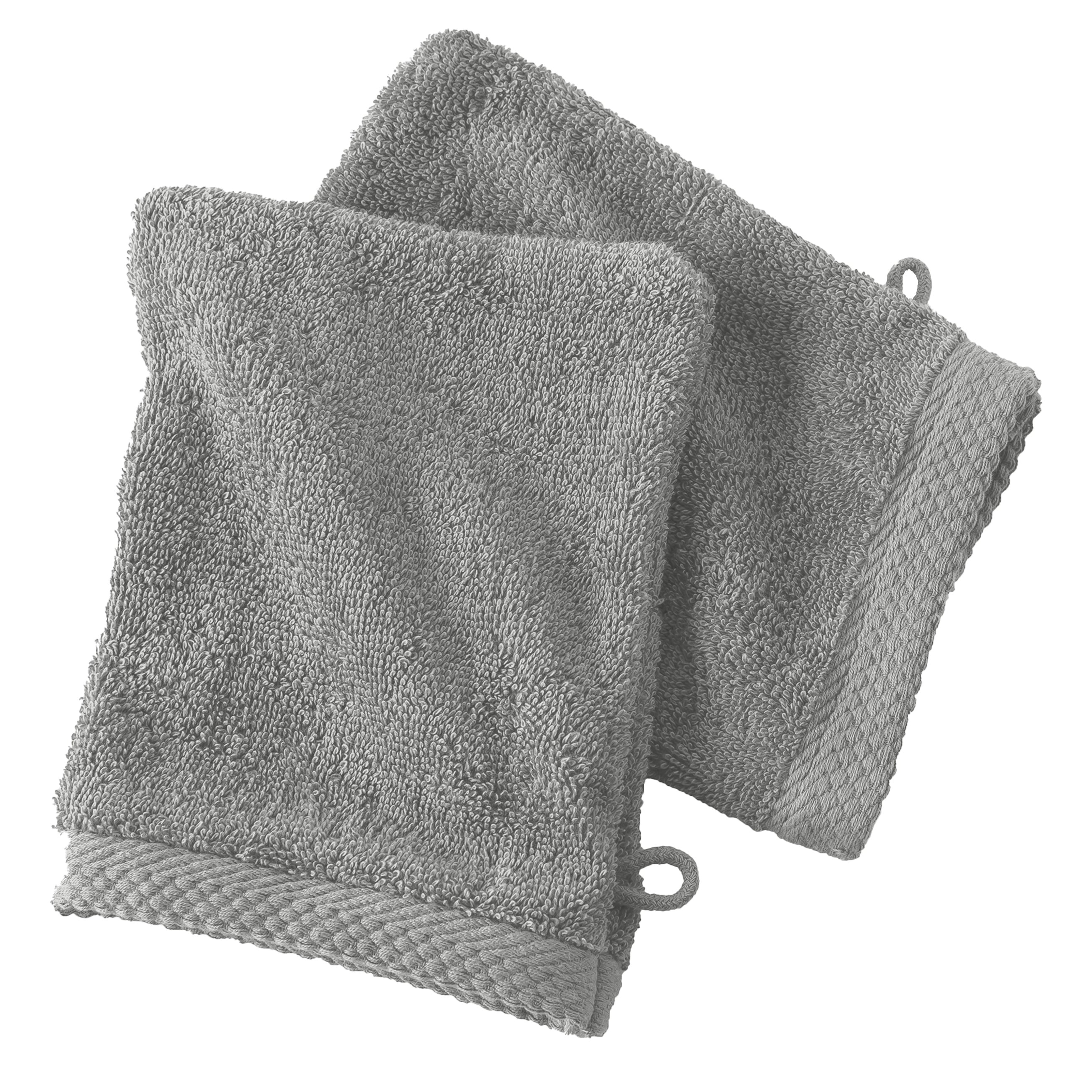 Set de 2 Gants de Toilette 16x21 - Argent