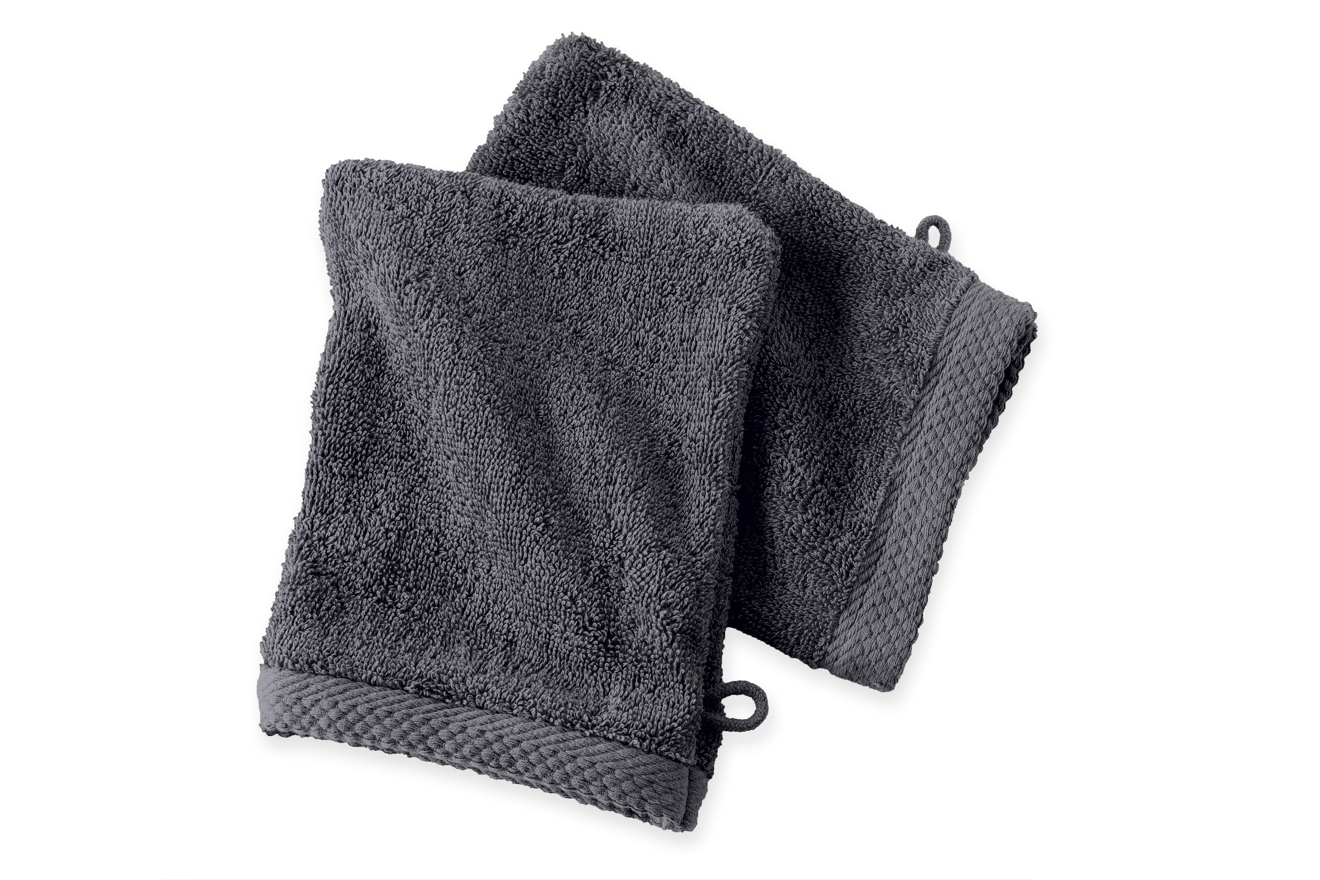 Set de 2 Gants de Toilette 16x21 - Gris-anthracite