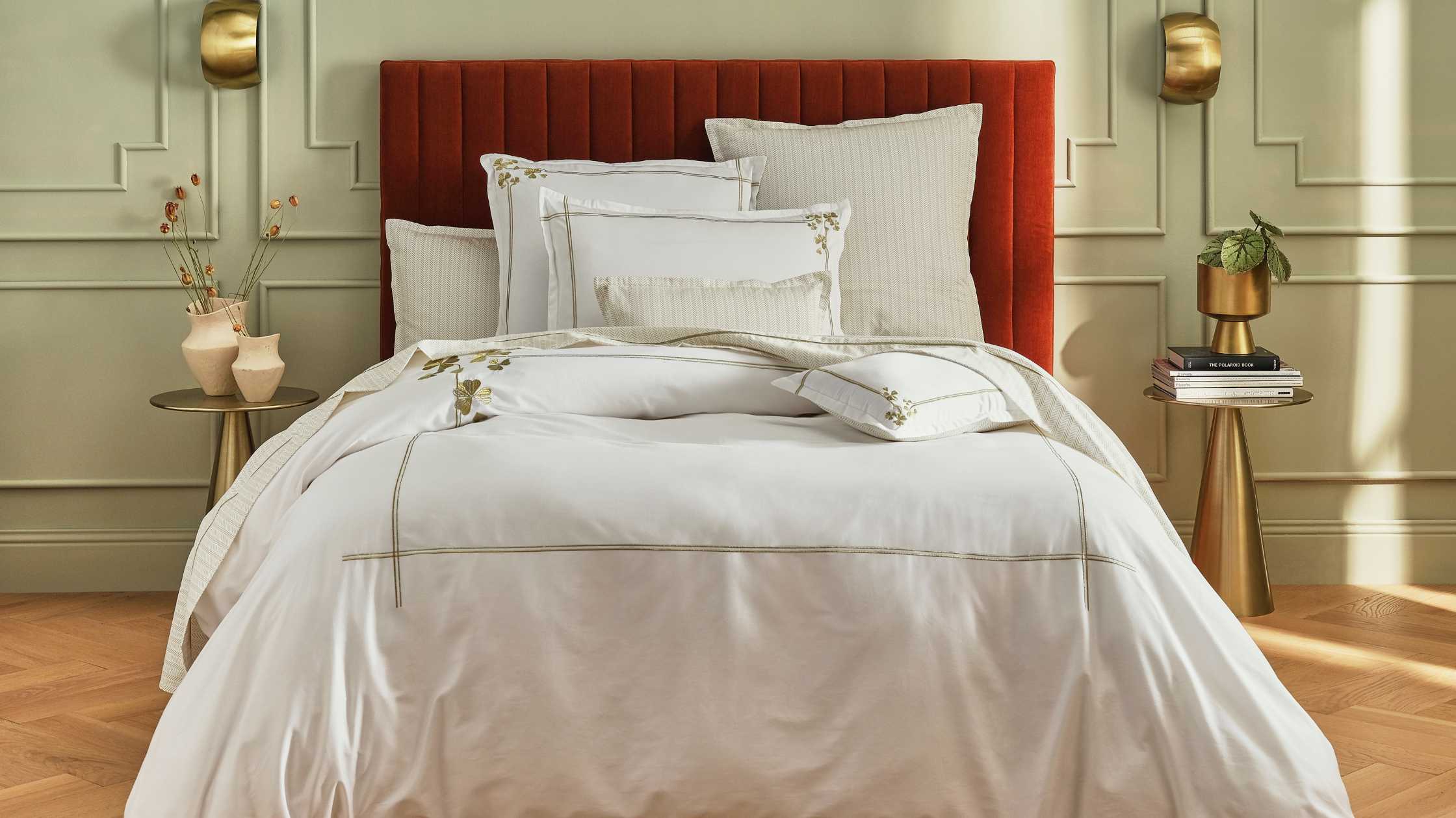 linge de lit en satin de coton du luxe