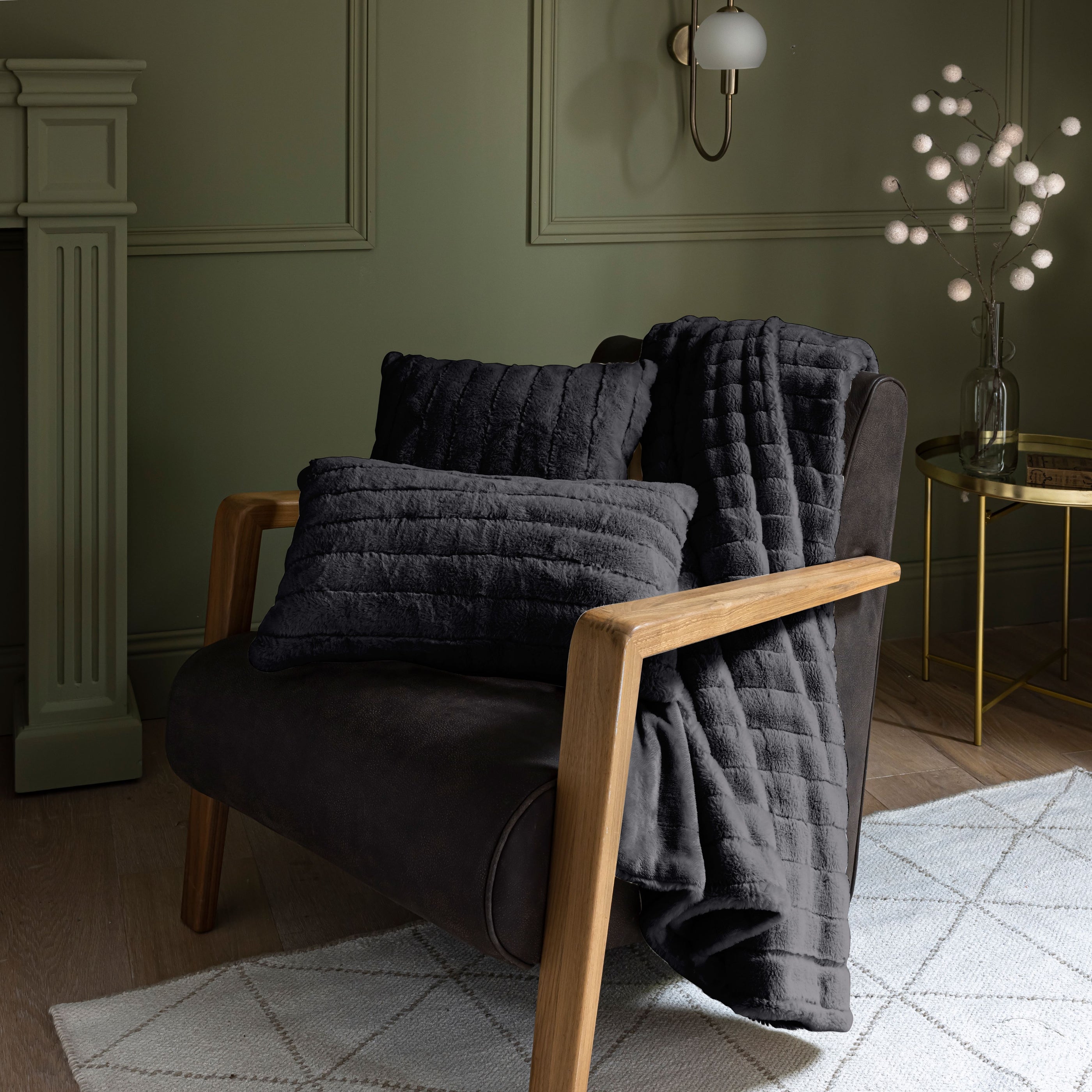 plaid doux elegant couleur gris anthracite