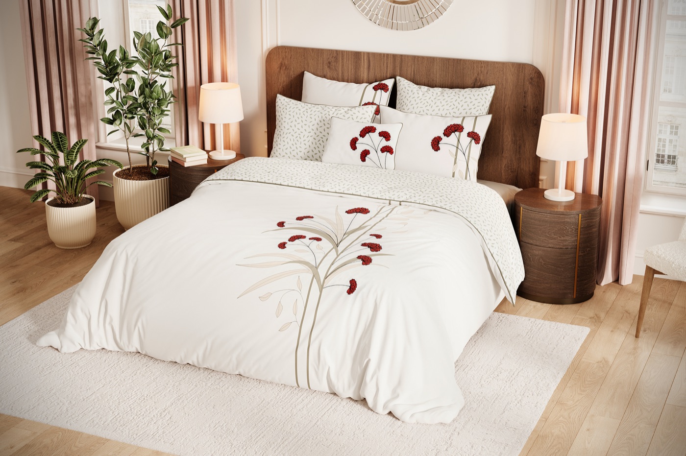 Cassandra Blanc — Parure design en Percale de coton