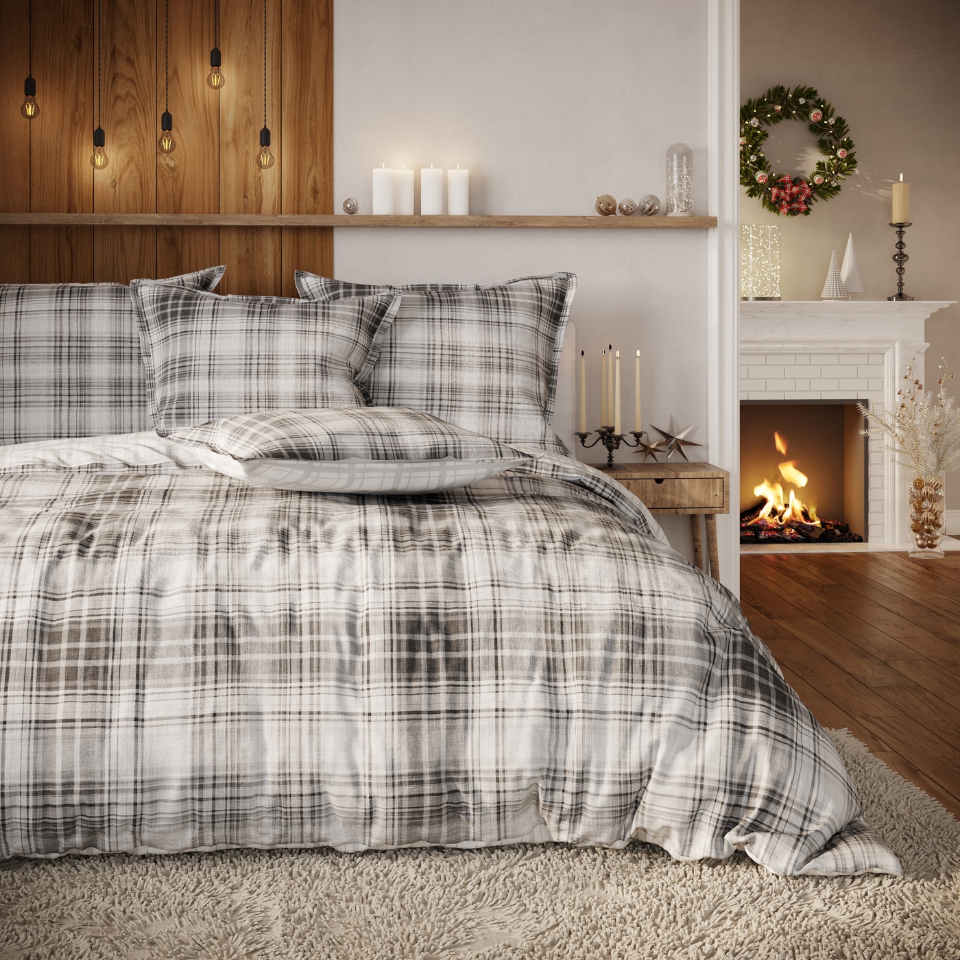 Axel Gris — Parure design en Flanelle de coton
