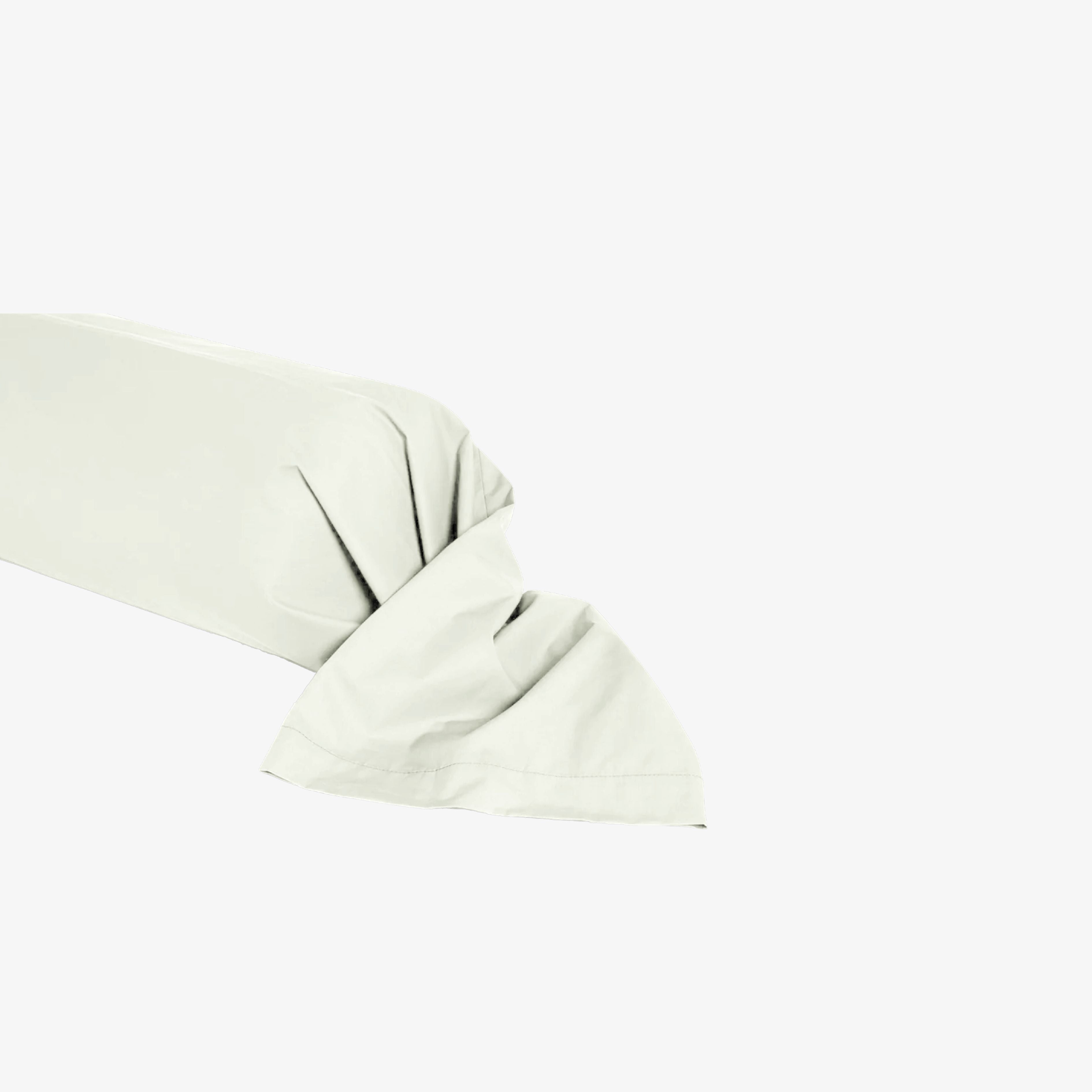 Taie De Traversin Studio - 100% Coton 57 Fils - Blanc Pur - Finition Délicate Parement 8 Cm
