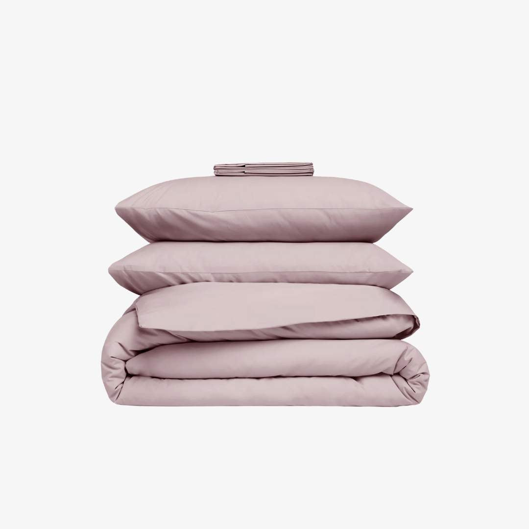 Parure de lit percale violet ice  