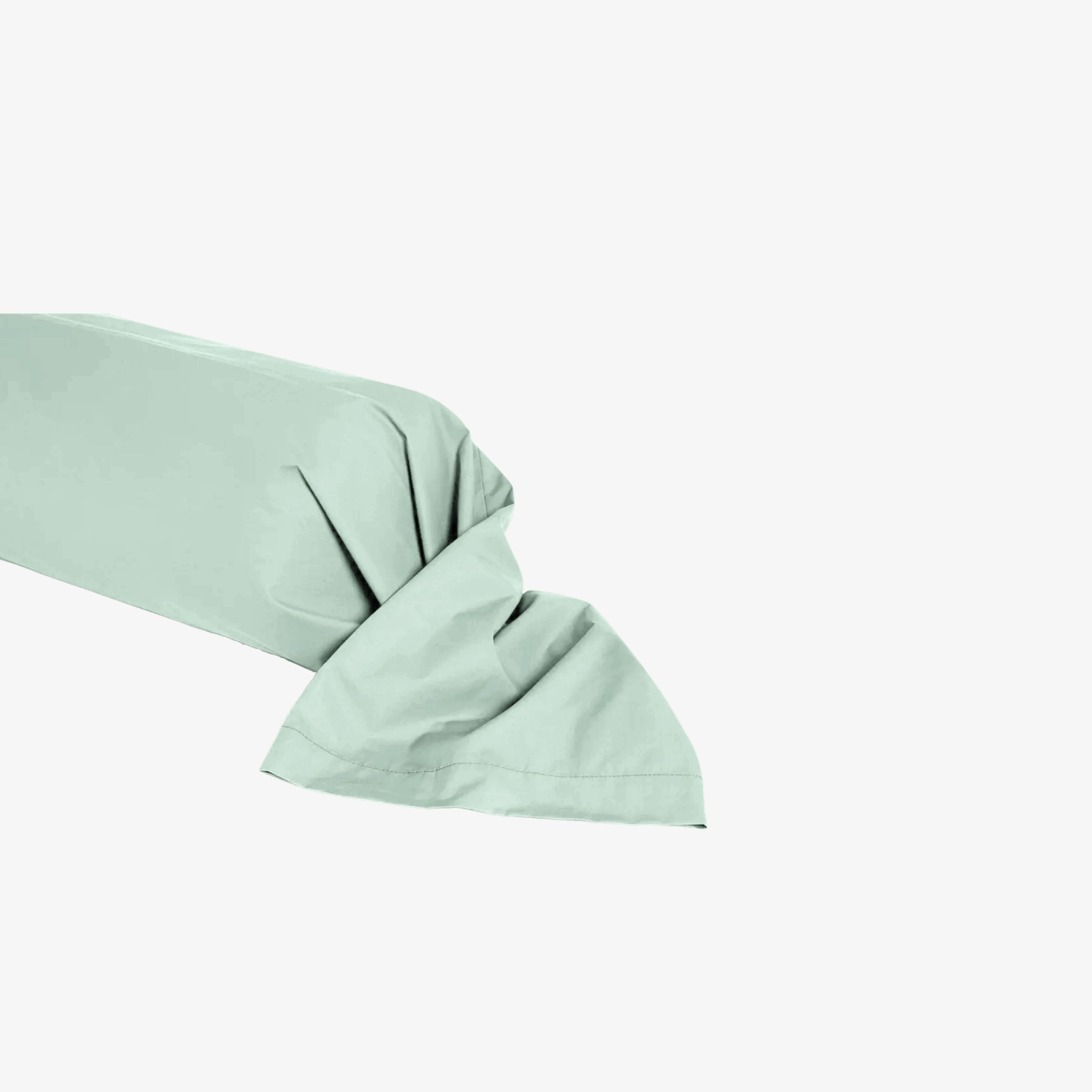 Taie de Traversin 45x190 cm en Satin de Coton 120 fils Vert d'Eau 45X190 cm