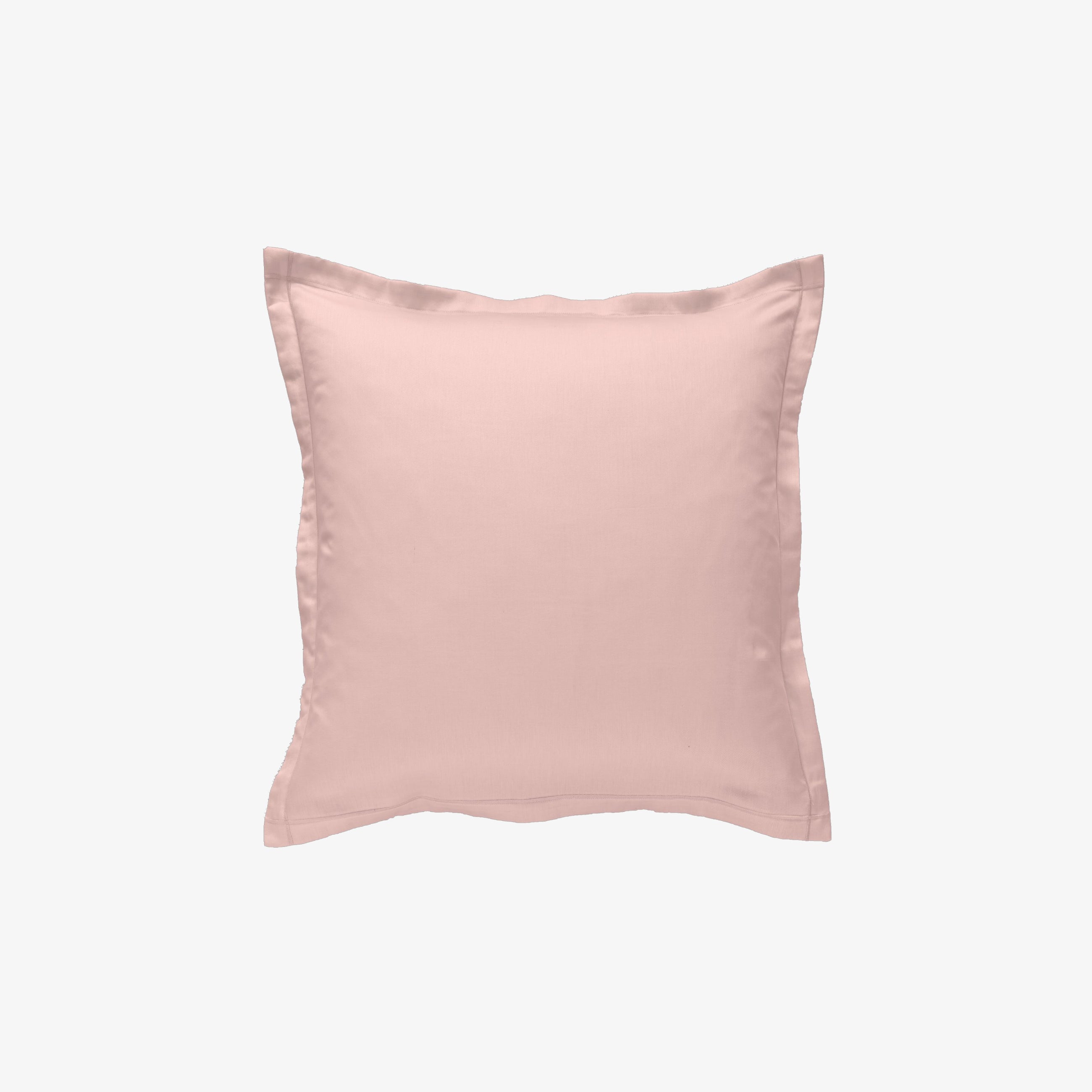 Taie d'oreiller satin de coton 120 fils Rose Poudré 65x65 cm