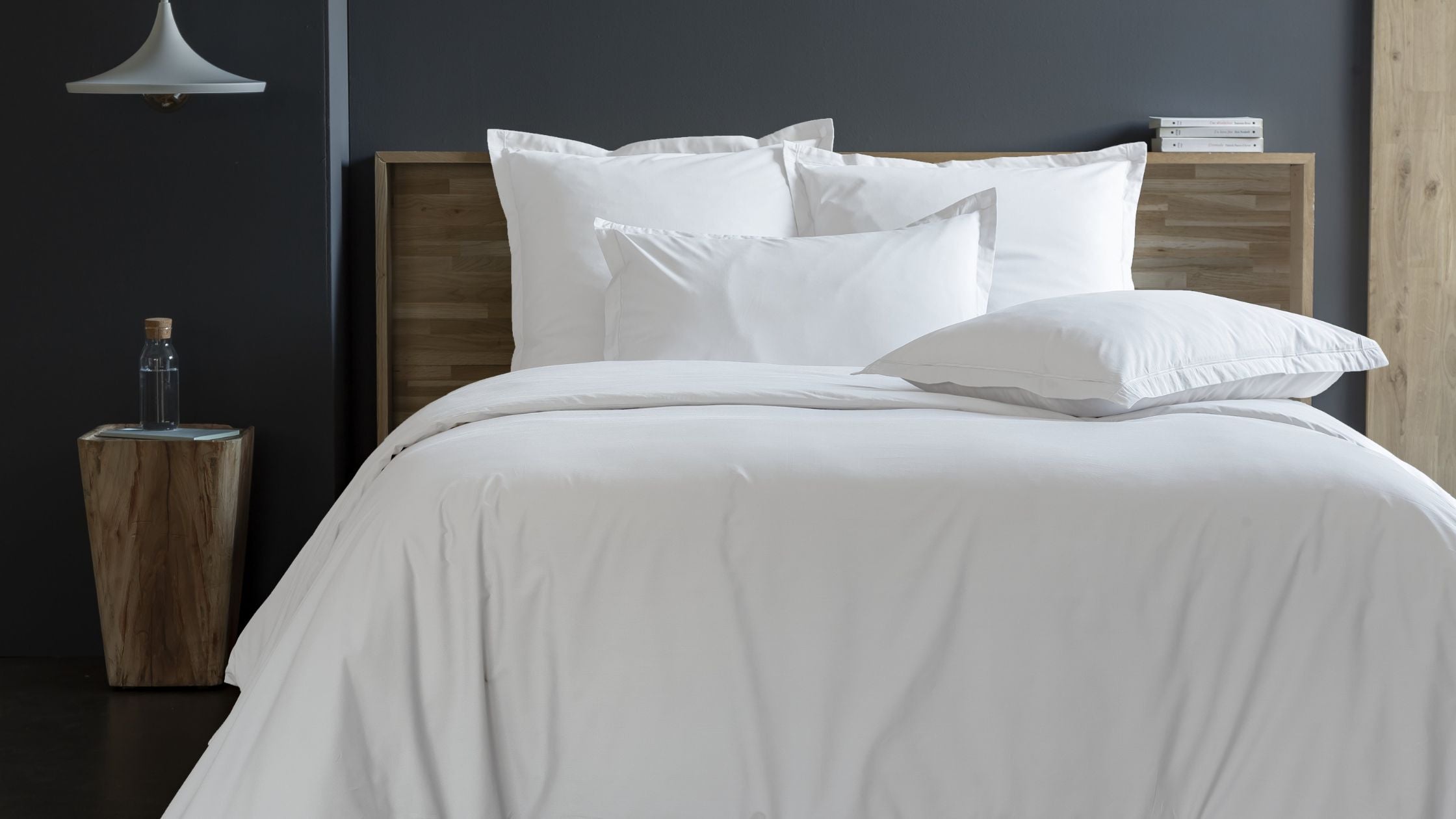 Housse de couette blanc satin percale