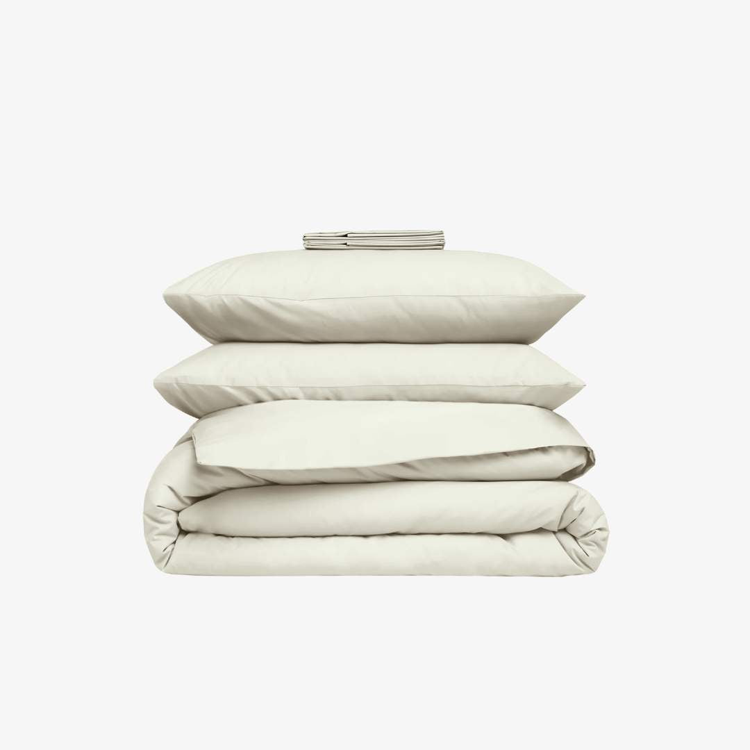 Parure de lit percale ivoire  