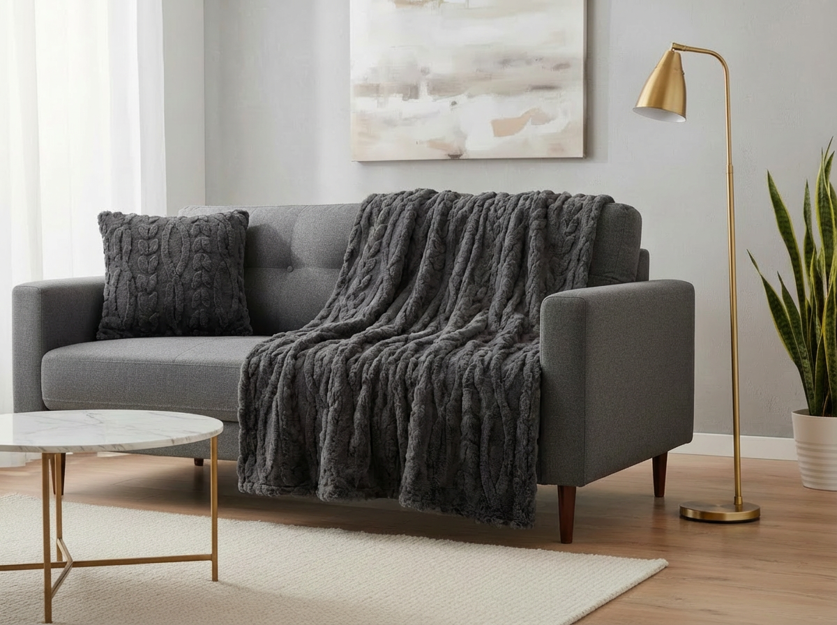 Coussin déco gris anthracite ted lapidus