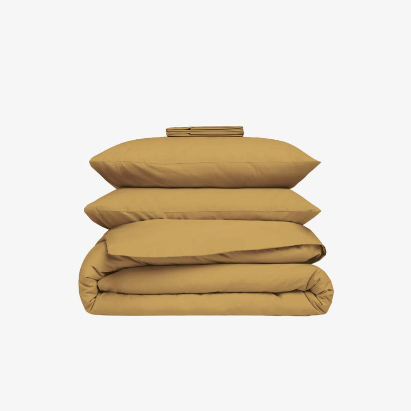 Parure de lit percale bronze  