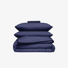 Navy percale bedding set