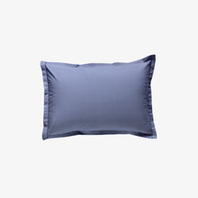 Taie d'oreiller satin de coton 120 fils Bleu Jean 50x70 cm