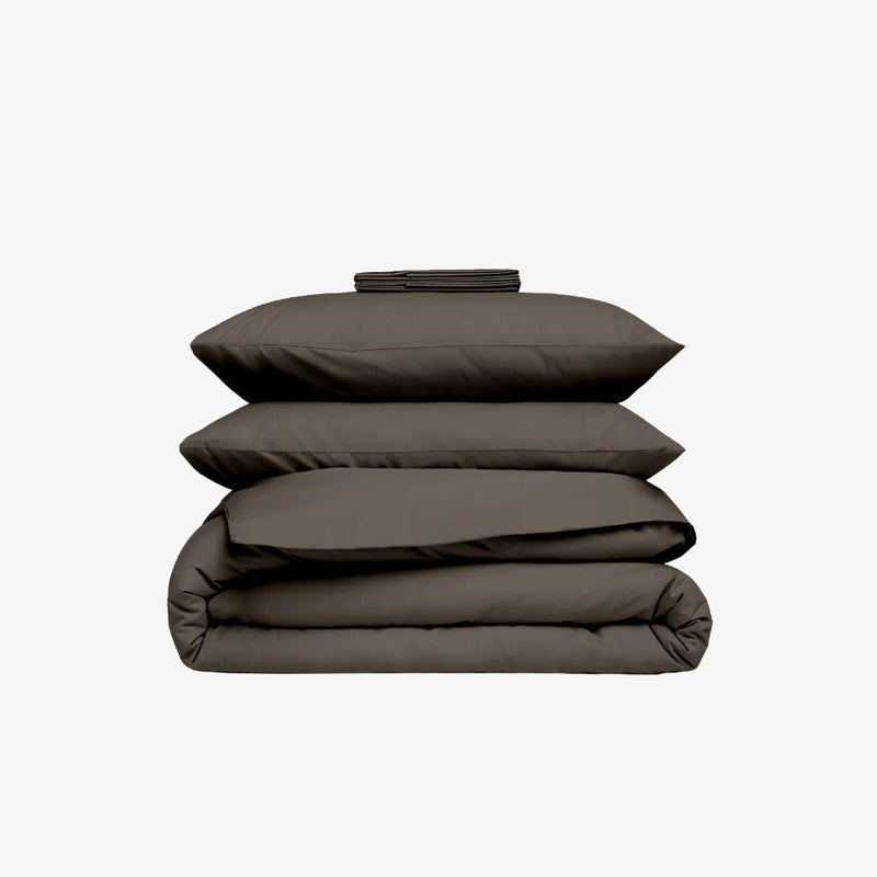 Parure de lit percale gris anthracite  