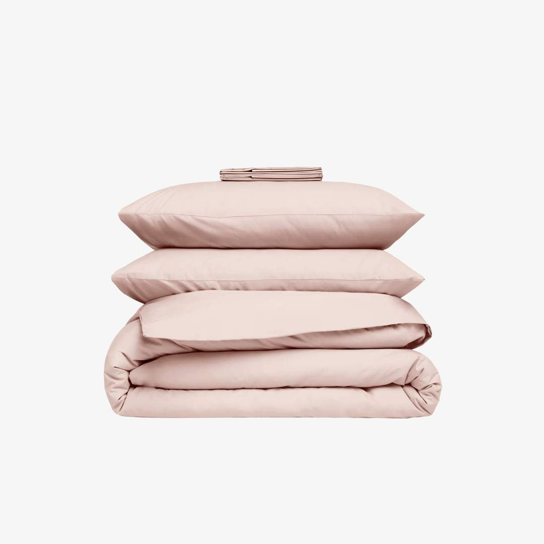 Parure de lit percale rose  