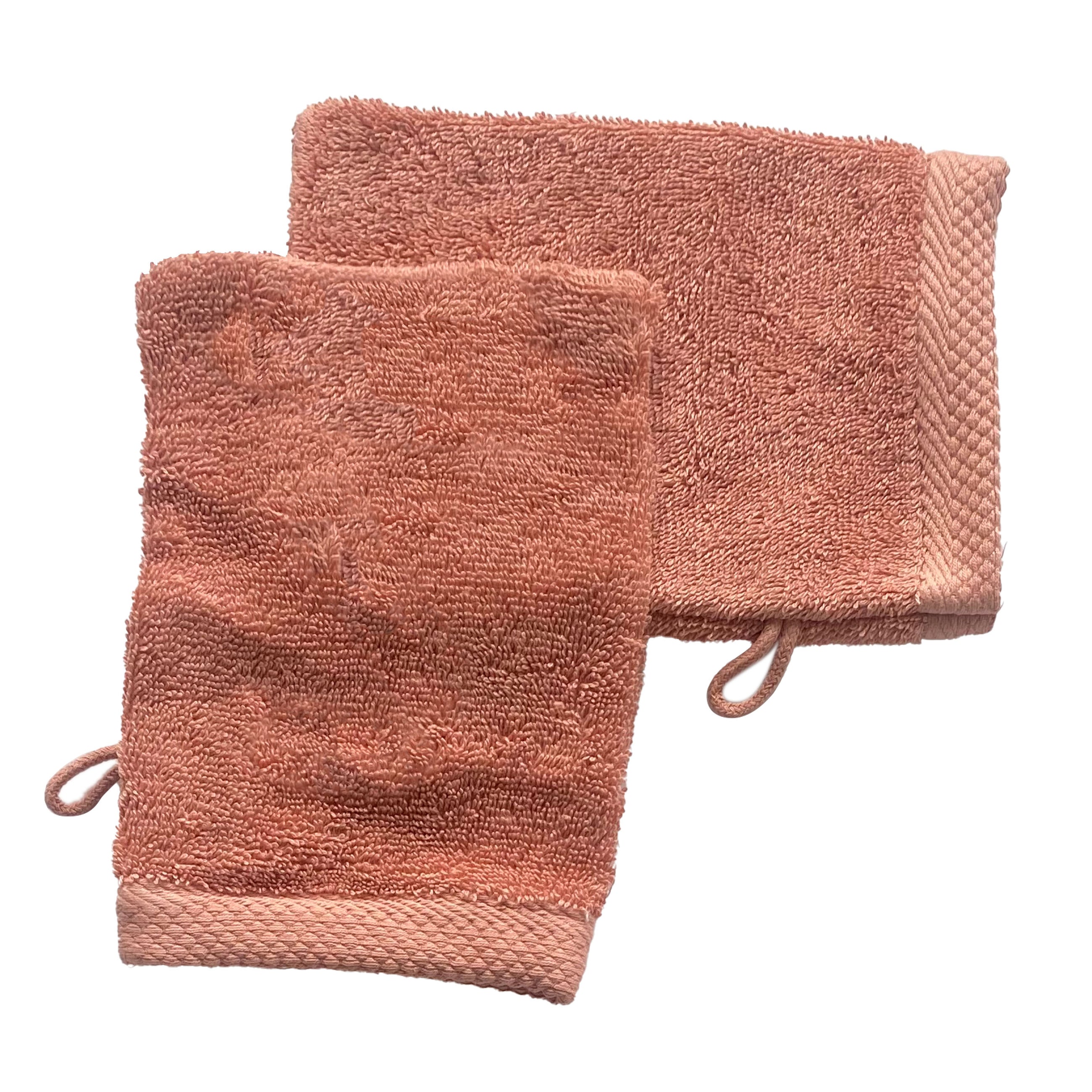 Lot de 2 gants de toilette 16×21 cm – 600 g/m² en 100 % coton peigné