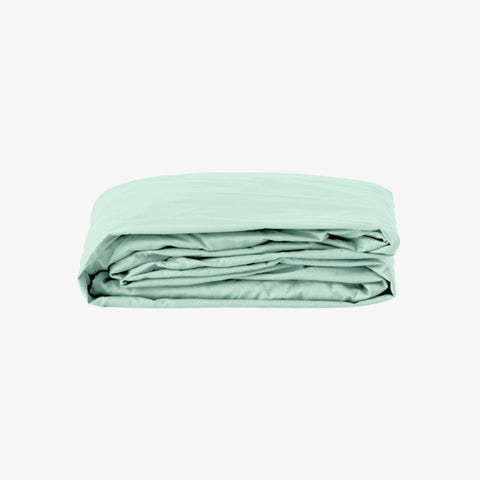 Percale fitted sheet 80 threads 40 cm deep water green