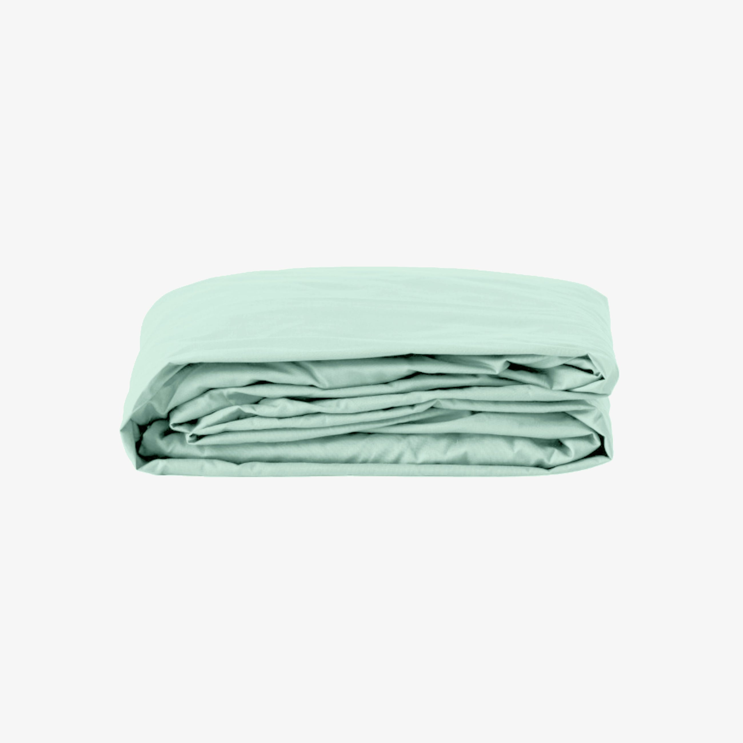 Drap Housse bonnet 40cm Satin de Coton 120 fils Vert d'Eau 140x190 cm bonnet 40