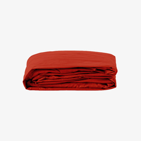 Percale fitted sheet 80 threads 40 cm red