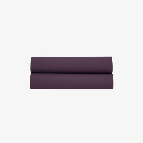 Drap plat satin 120 fils aubergine