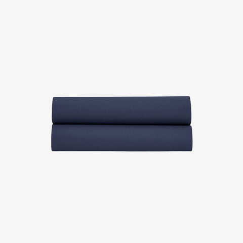 Drap plat satin 120 fils marine