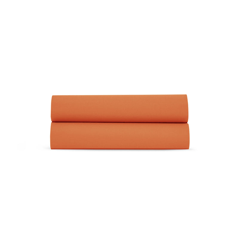 Drap Plat Percale de Coton 80 fils argile Argile 180x290 cm
