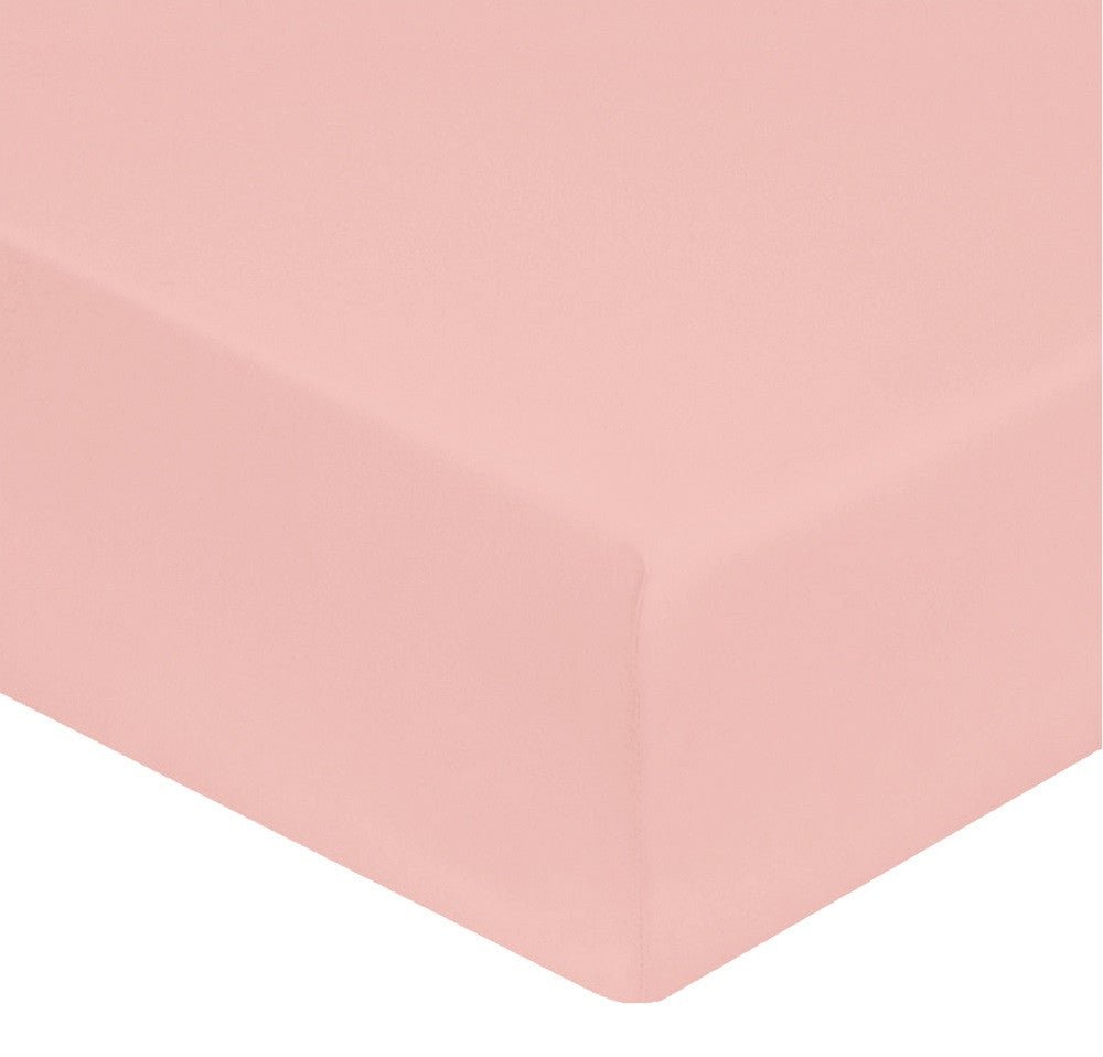 Drap Housse Percale de Coton 80 fils bonnet 40cm Rose Poudré