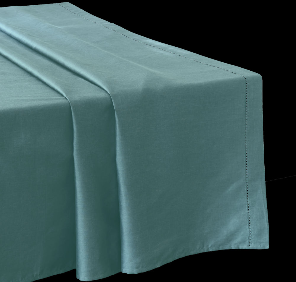 Drap Plat Satin de Coton 120 fils vert celadon