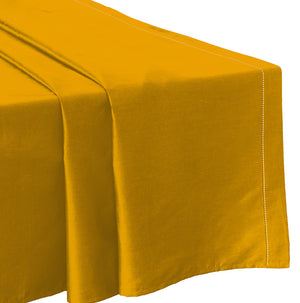 Drap Plat Satin de Coton 120 fils jaune safran