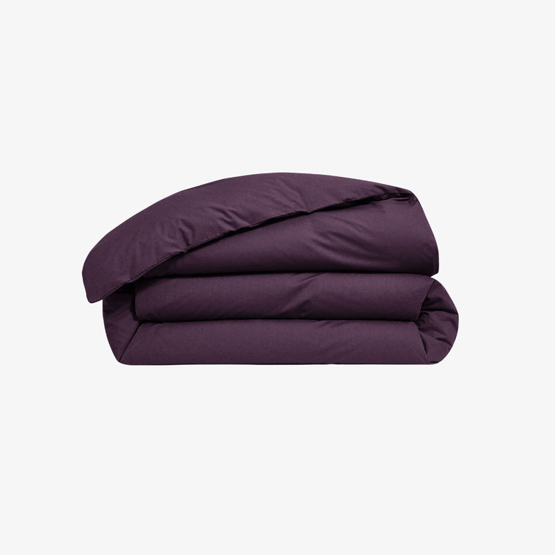 Housse de couette percale de Coton 80 fils aubergine Aubergine 140x200 cm