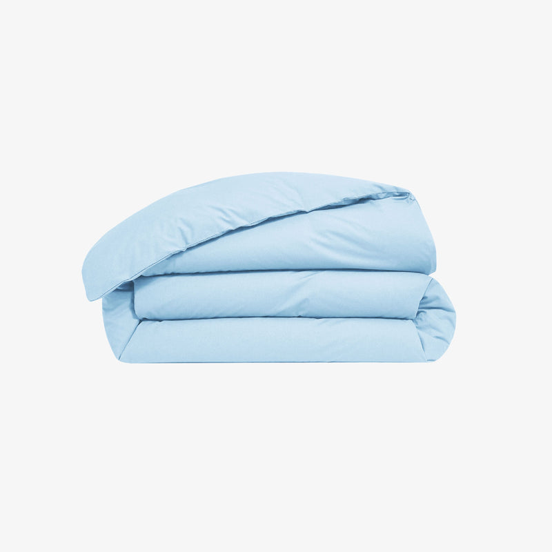 Housse de couette percale de Coton 80 fils bleu ciel Bleu Ciel 140x200 cm