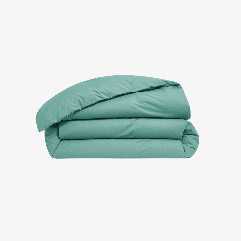 Housse de couette percale de Coton 80 fils celadon Céladon 140x200 cm