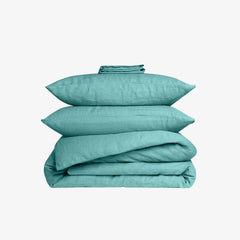 Parure copripiumino lino lavato celadon